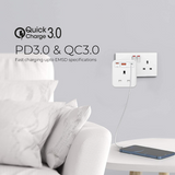 Mazer M-HOME-CUBE20UK CubePlug with 3 sockets + 2A1C PD20W Wall Plugs