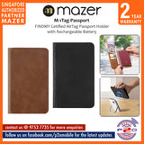Mazer M-1Tag-Passport FINDMY Cetified AirTag Passport Holder with Rechargeable Battery