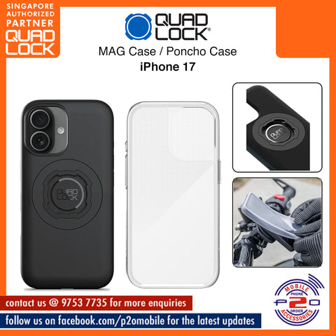 Quad Lock MAG case / Poncho Case / Tempered Glass / Camera Lens for iPhone 17