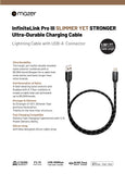 Mazer M-PL3Pro-A2L50 / A2L125 / A2L250 InfiniteLink Pro III 3.1A USB-A to Lightning Cable