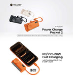 Mazer M-PC5.0W Pocket2 (CCC Certified) 5,000 mAh PD20W Built-in USB-C Port, USB-C Cable & iWatch Charger Power Bank
