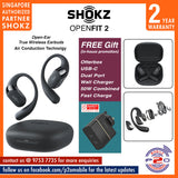 Shokz OpenFIT 2 Open-Ear Air Conduction Technology True Wireless Earbuds (Shokz OpenFit2)