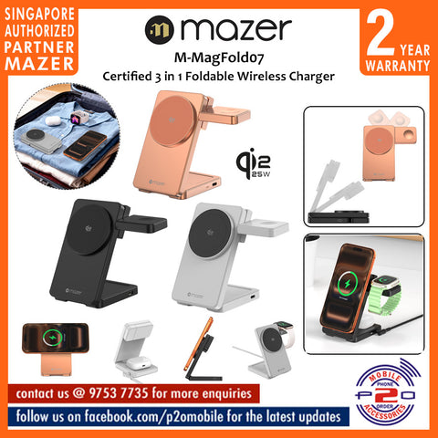 Mazer M-MagFold07 Certified 3 in 1 Foldable Wireless Charger