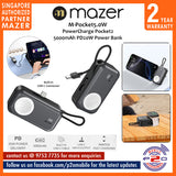 Mazer M-Pocket5.0W PowerCharge Pocket2 5000mAh PD20W Power Bank (Built-in USB C Connector)
