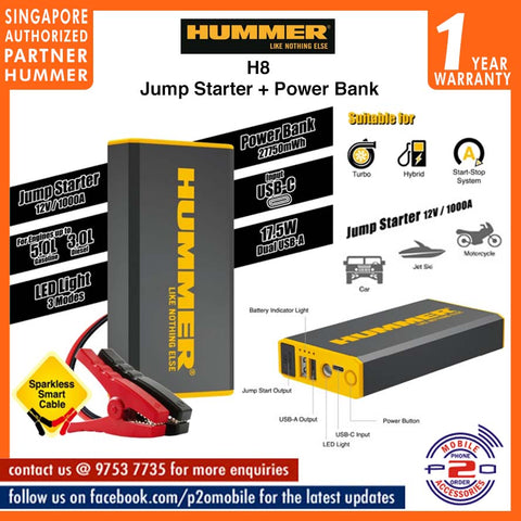 Hummer H8 Jump Starter + Power Bank 7500mAh