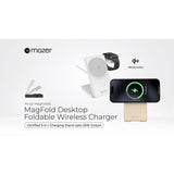 Mazer M-qi2-MagFold06 Qi2 Certified 15w Foldable 3-in-1 Wireless Charger