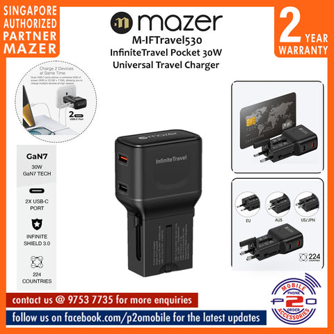 Mazer M-IFTravel530 InfiniteTravel Pocket 30W Universal Travel Charger
