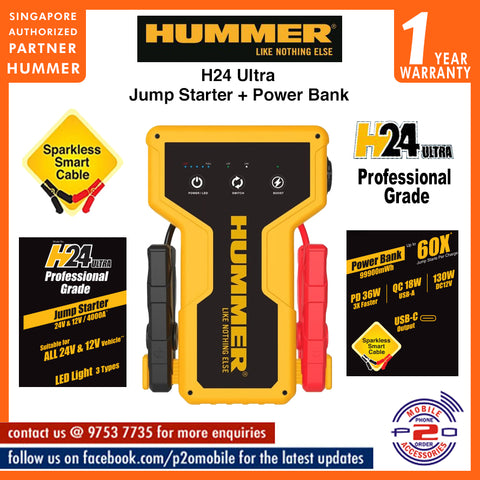 Hummer H24 Ultra 24V & 12V Jump Starter, 27000mAh