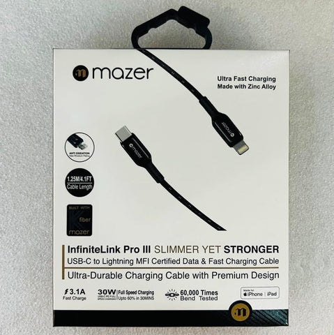 Mazer M-PL3Pro-C2L50 / C2L125 / C2L250 InfiniteLink Pro III USB-C to Lightning Cable