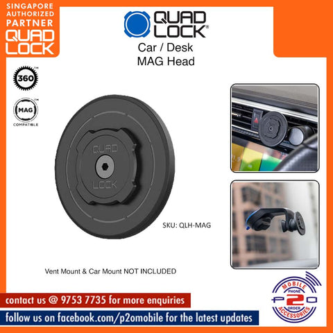 Quad Lock Car/Desk - MAG Head - Magnetic Head (QLH-MAG)
