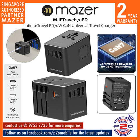Mazer M-IFTravel170PD InfiniteTravel PD70W GaN Universal Travel Charger