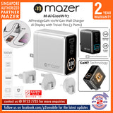 Mazer M-Ai-G100W-V7 AiPrestigeGaN 100W Gan Wall Charger Ai Display with Travel Pins (3 Ports)