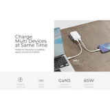 Mazer M-G65SLIM GaNPrestige Slim 65W GaN Wall Charger With Travel Pins (2 Ports)