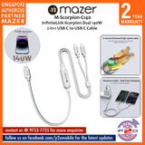 Mazer M-Scorpion-C140 InfiniteLink Scorpion Dual 140W 2-in-1 USB C to USB C Cable