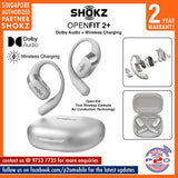 Shokz OpenFit 2+ (Dolby Audio + Wireless Charging) Open-Ear Design for Situational Awareness (Shokz OpenFit2+)