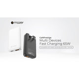 Mazer M-G65SLIM GaNPrestige Slim 65W GaN Wall Charger With Travel Pins (2 Ports)