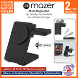 Mazer M-qi2-MagFold06 Qi2 Certified 15w Foldable 3-in-1 Wireless Charger