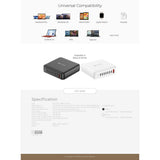 Mazer M-D170W-V5 GanPrestige 170W 8-IN-1 Desktop Charger Fast Charging USB-C Charger