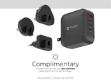 Mazer M-G165W-V5 GaNPrestige 165W Gan Wall Charger with Travel Pins (4 Ports)