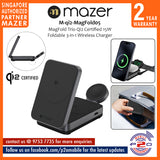 Mazer M-qi2-MagFold05 MagFold Trio Qi2 Certified 15W Foldable 3-in-1 Wireless Charger