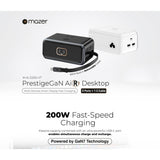 Mazer M-Ai-D200-V7 PrestigeGaN Ai Desktop Multi Devices Smart Display Fast Charging with Built-in Retractable Cable