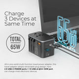 Mazer M-IFTRAVEL165PD Infinite.Travel WORLD GaN PD65W & 2C1A Travel Charger