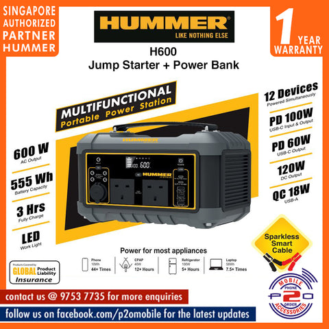 Hummer H600 Multifunctional Power Station Jump Starter