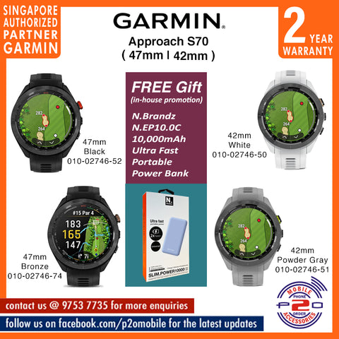 Garmin Approach S70 (47mm/42mm) Premium GPS Golf Watch