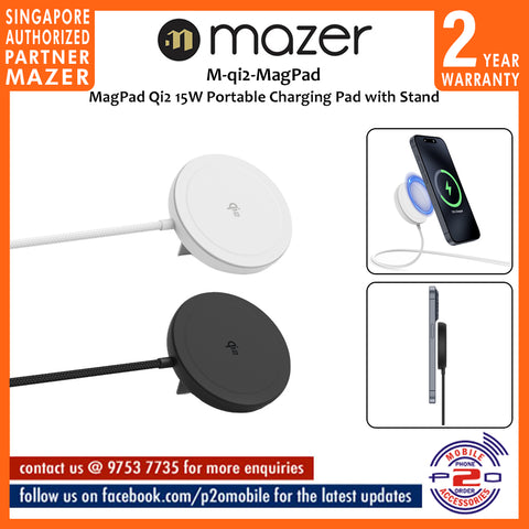 Mazer M-qi2-MagPad qi2 15W Magnetic Wireless Charging Pad with Stand