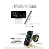 Mazer M-qi2-MagFold06 Qi2 Certified 15w Foldable 3-in-1 Wireless Charger