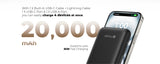 Mazer M-PC35LINK20V2 PowerCharge Link 20 000mAh PD 35W Built-in Dual Cables Power Bank