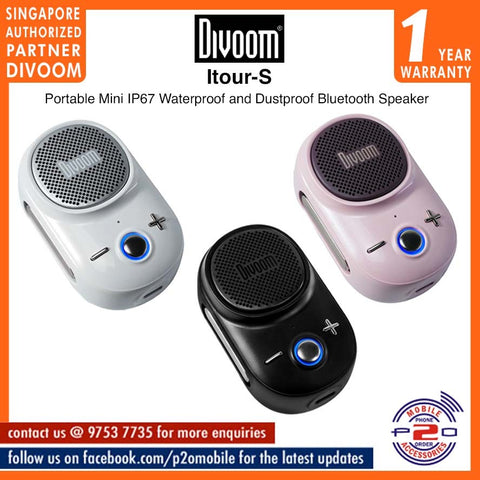 Divoom Itour-S Portable Mini IP67 Waterproof & Dustproof Bluetooth Speaker