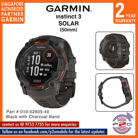 Garmin Instinct 3 (50 mm) SOLAR Rugged Outdoor GPS Smartwatches