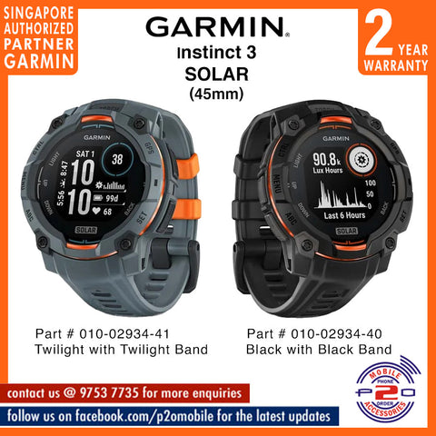 Garmin Instinct 3 (45 mm) SOLAR Rugged Outdoor GPS Smartwatches