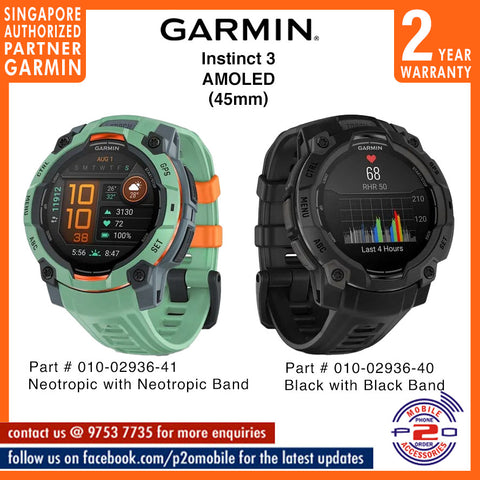 Garmin Instinct 3 (45 mm) AMOLED Rugged GPS Smartwatch