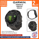 Garmin Instinct 3 (50 mm) AMOLED Rugged GPS Smartwatch