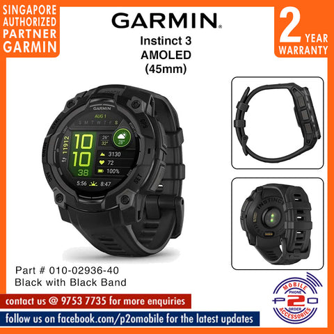 Garmin Instinct 3 (45 mm) AMOLED Rugged GPS Smartwatch