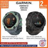Garmin Instinct 3 (50 mm) AMOLED Rugged GPS Smartwatch