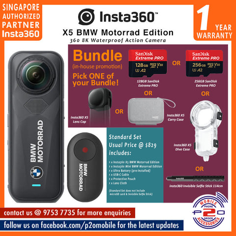 Insta360 X5 BMW Motorrad Edition 360 8K Waterproof Action Camera