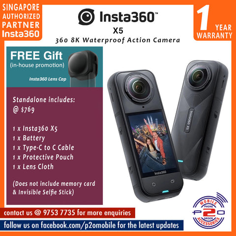 Insta360 X5 360 8K Waterproof Action Camera