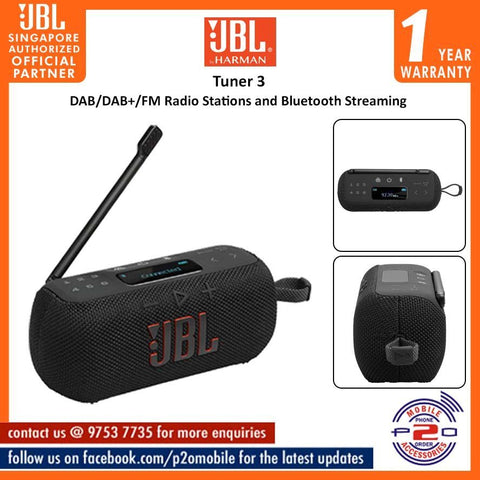 JBL Tuner 3 DAB/DAB+/FM Radio Stations and Bluetooth Streaming