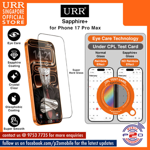 URR Sapphire+ Super Hard Glass for iPhone 17 Pro Max / iPhone 17 Pro