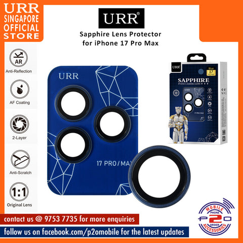 URR Sapphire PVDSS Camera Lens Glass or iPhone 17 Pro Max / iPhone 17 Pro