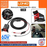 LDNIO C108 Motorcycle 60W PD + QC3.0 PPS  Dual Port Waterproof Fast Charger