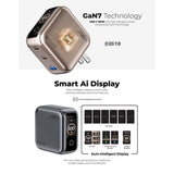 Mazer M-Ai-G100W-V7UK PrestigeGaN Ai 100W GaNFast Wall Charger Smart Ai Display