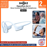 SHOKZ OpenRun Air 2 (S610/S611) | Standard & Mini Size | Open-Ear Headphones, Lightweight, IP67 [2 Years Warranty]