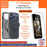 Torras Ostand Spin Air with Premium Tempered Glass Bundle for iPhone 17 Pro Max / iPhone 17 Pro