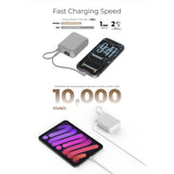 Mazer M-PC35CC (CCC Certified) PowerCharge Nano Duo 10,000mAh PD35W Power Bank with Built-in Dual USB-C Cables