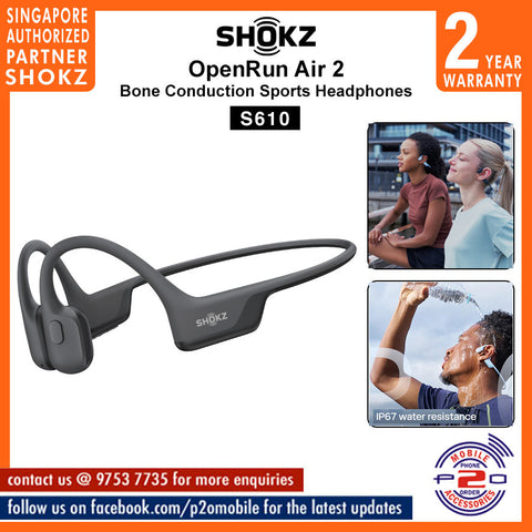 SHOKZ OpenRun Air 2 (S610/S611) | Standard & Mini Size | Open-Ear Headphones, Lightweight, IP67 [2 Years Warranty]