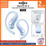 SHOKZ OpenFit Air 2 T520 | Open-Ear Lightweight True Wireless Earbuds [2 Years Warranty]